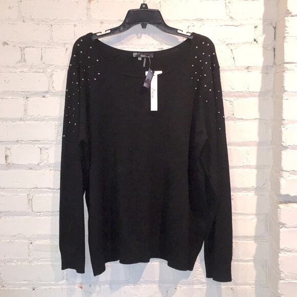 Sioni Woman black studded sweater. Sz 2X. NWT. - Picture 1 of 7